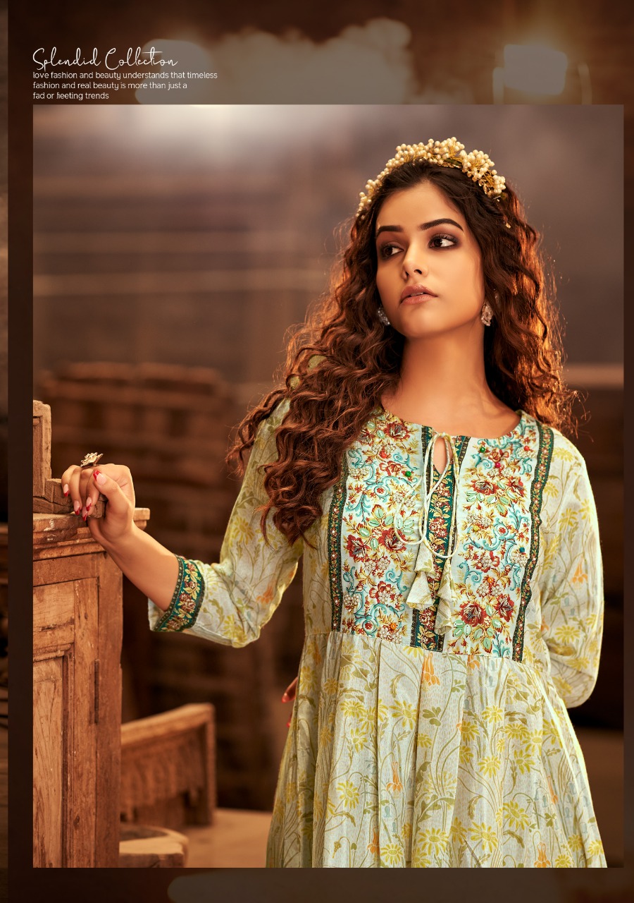 Shichi Noor Collection Long Gown Style Kurti Catalog