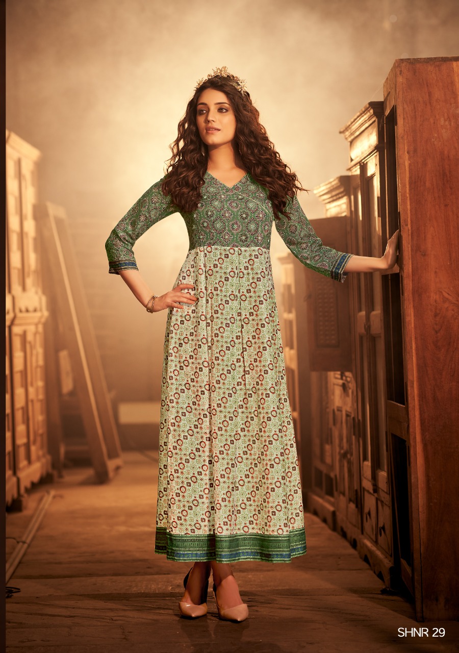 Shichi Noor Collection Long Gown Style Kurti Catalog