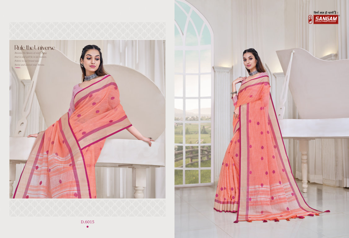 Sangam Presents Aliaa Linen Sarees Collection