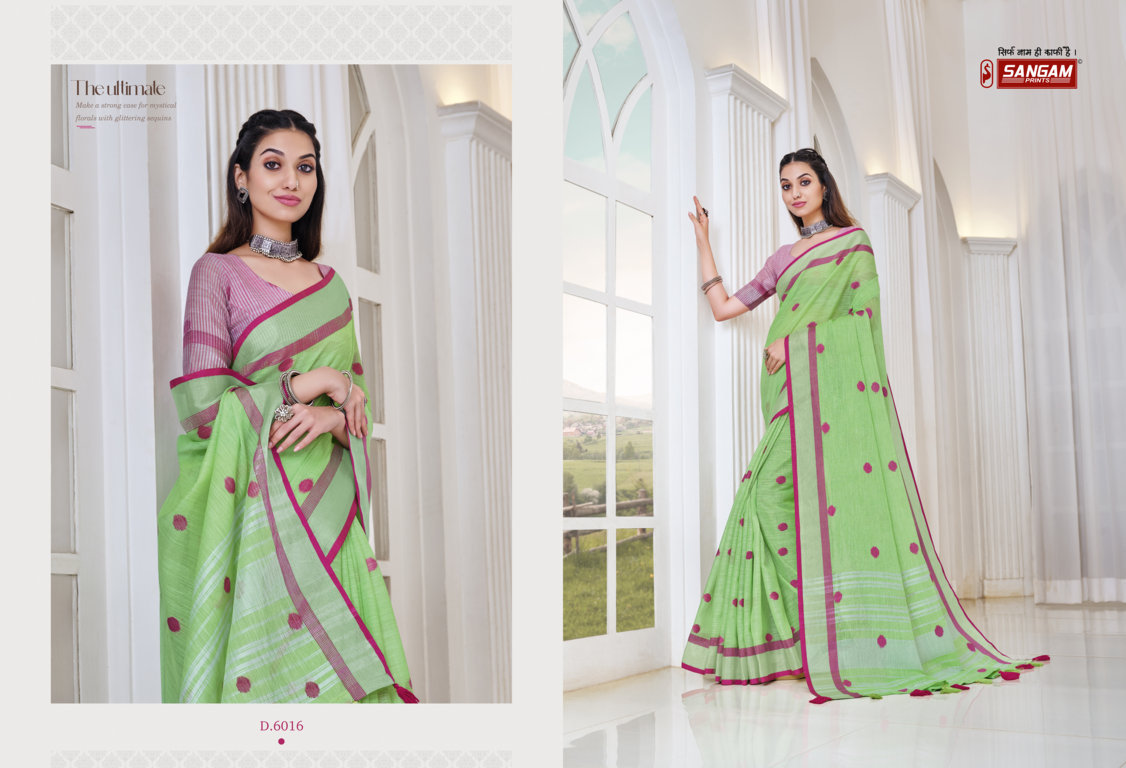 Sangam Presents Aliaa Linen Sarees Collection