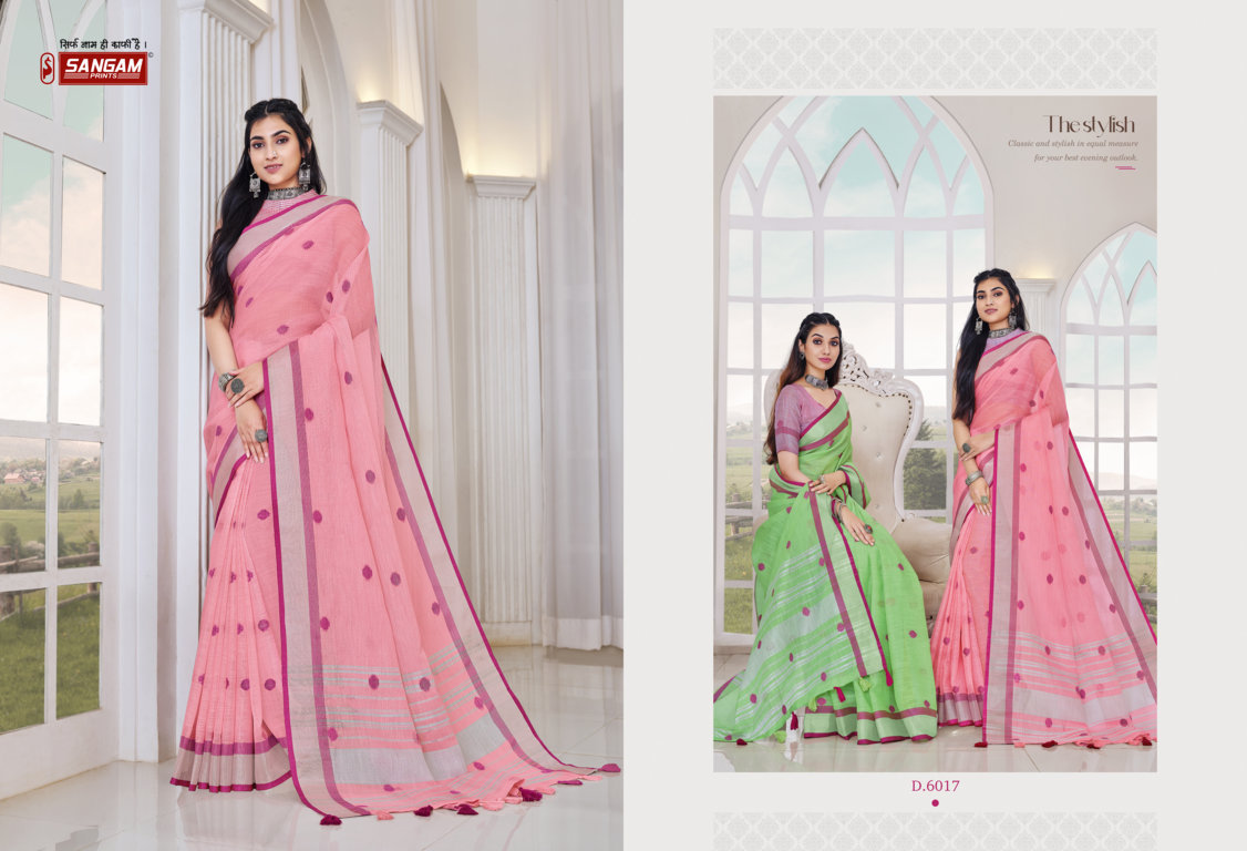 Sangam Presents Aliaa Linen Sarees Collection
