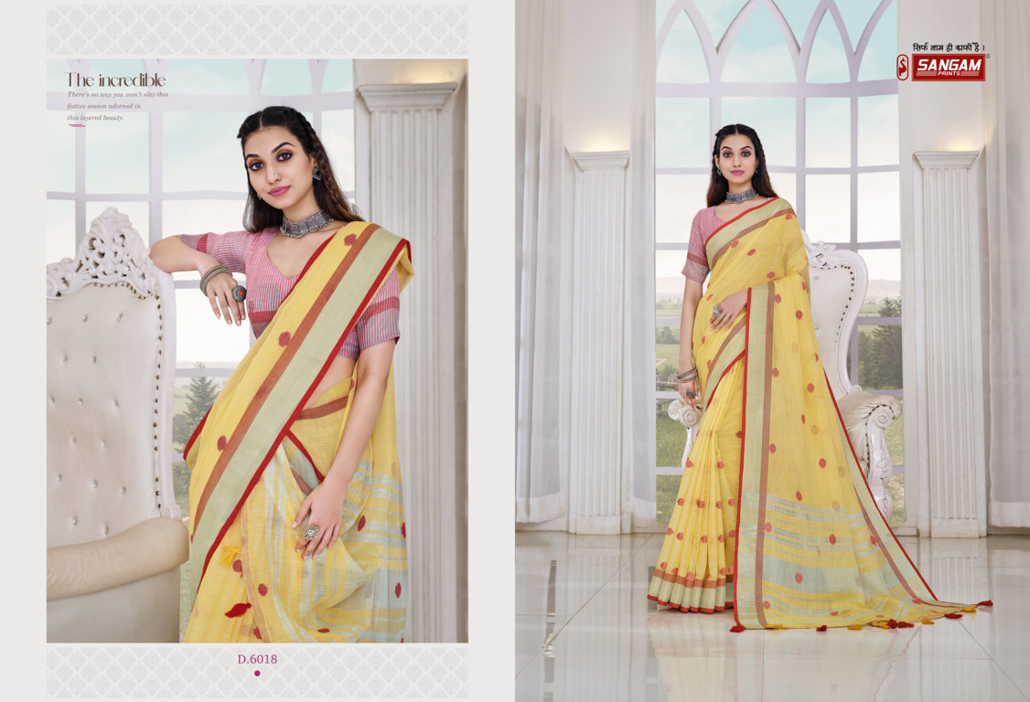 Sangam Presents Aliaa Linen Sarees Collection
