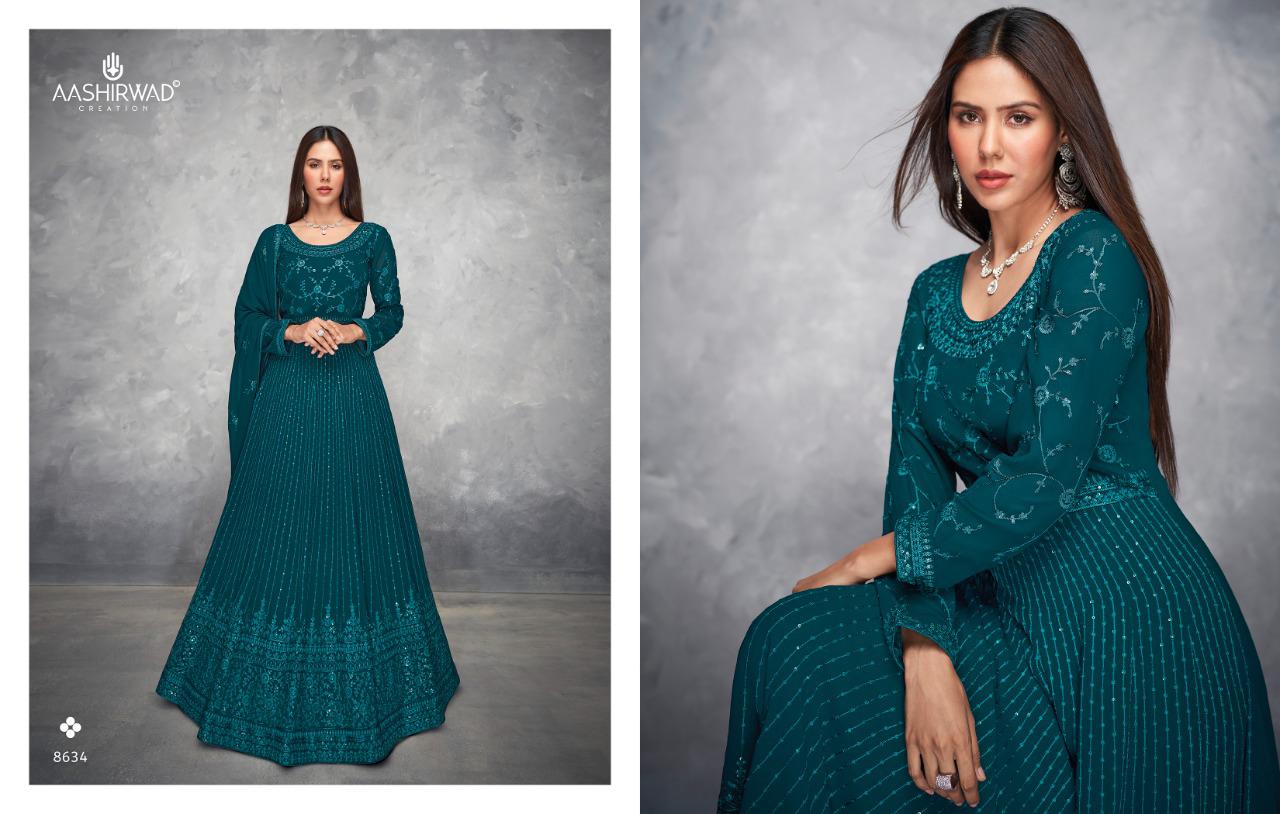 Aashirwad Anamika 8631 Georgette Wear Embroidery Salwar Kameez Catalog
