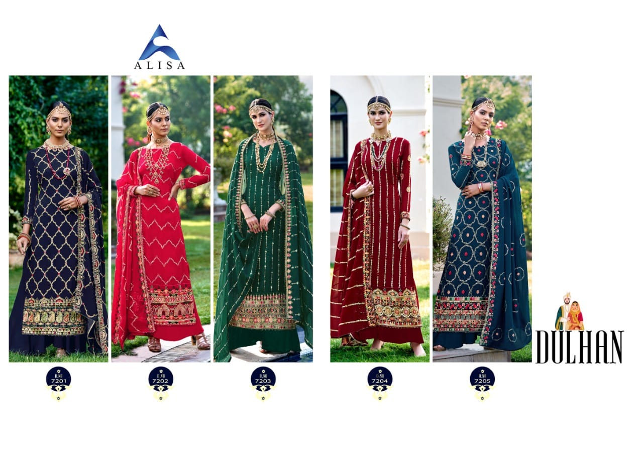 Alisa Dulhan Georgette Wear Embroidery Salwar Kameez  Catalog  Salwar Suit Design For Women Online