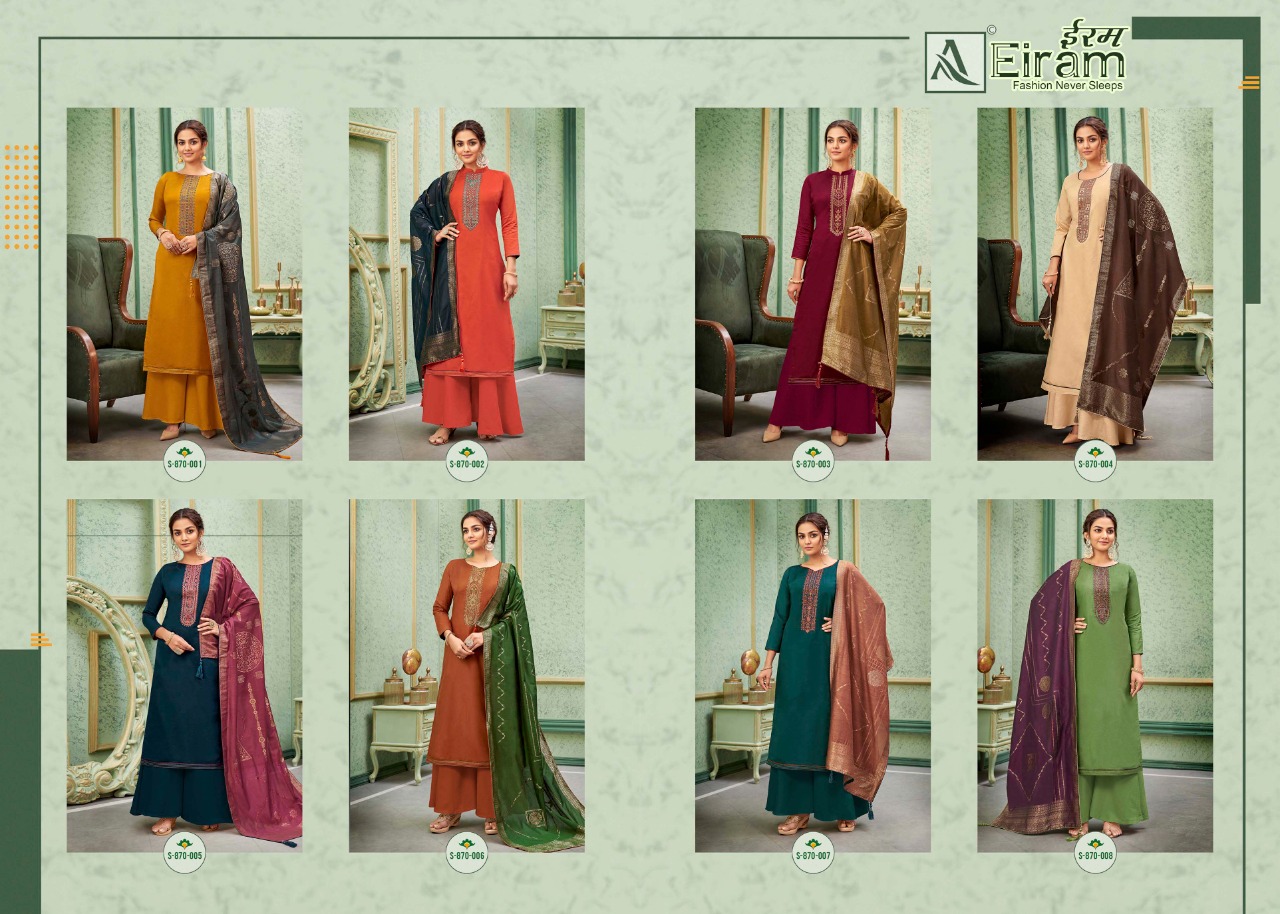 Alok Eiram Fancy Cotton Embroidery Festive Wear Dress Material Catalog