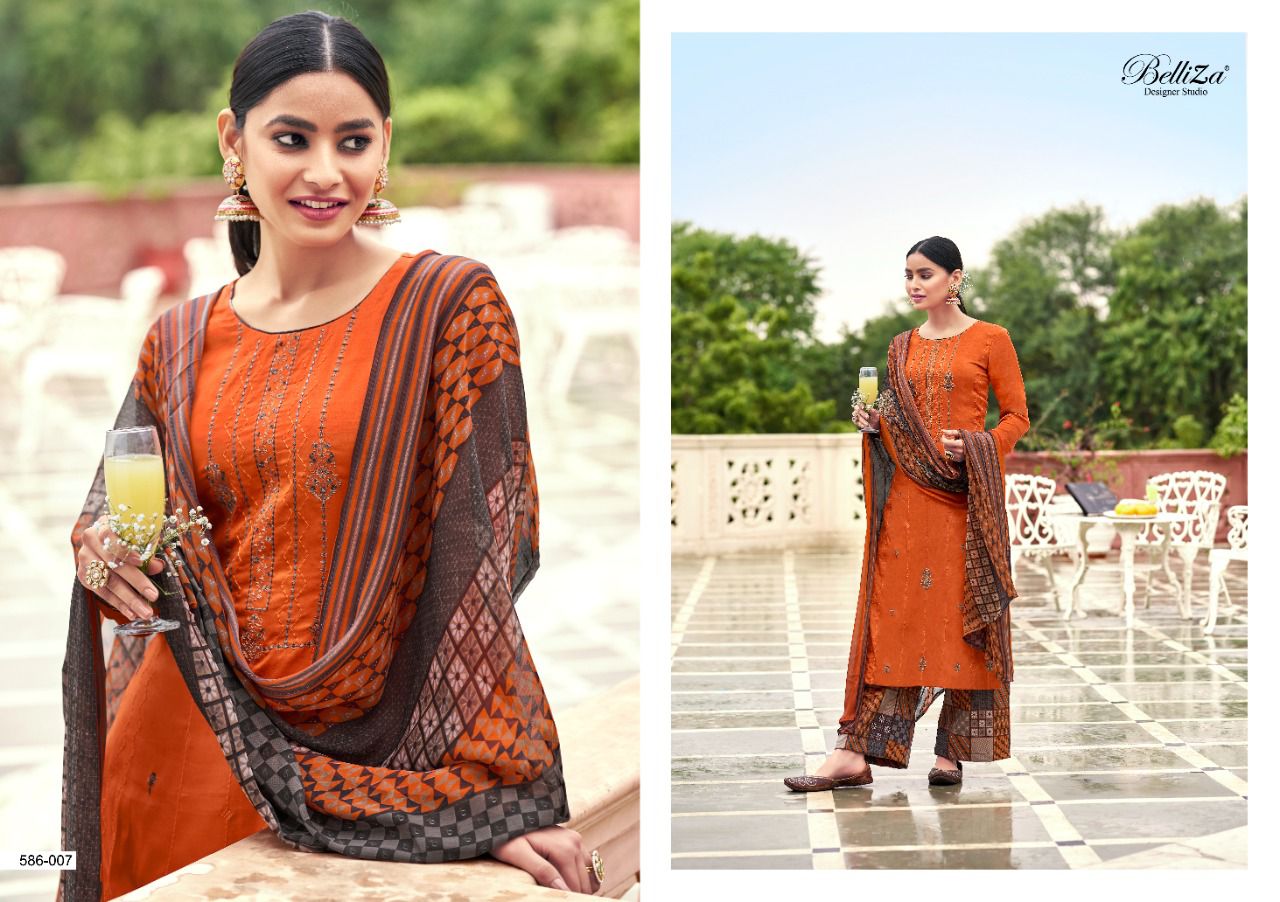 Belliza Aadhya Premium Jam Cotton Designer Dress Material Catlog