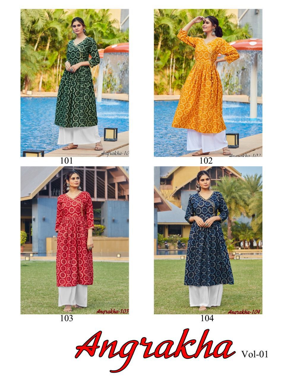 𝓜𝓸𝓭𝓪𝓵 𝓐𝓷𝓰𝓻𝓪𝓴𝓱𝓪 𝓢𝓽𝔂𝓵𝓮 𝓚𝓾𝓻𝓽𝓲 Elegant angrakha style  kurti Looks very beautiful, perfect for summers with that royal essence.  Swipe for… | Instagram