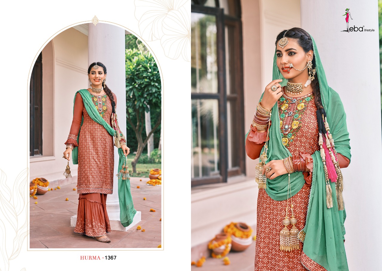Eba Hurma Vol 37 Faux Georgette Heavy Salwar Kameez For Wedding  Catalog