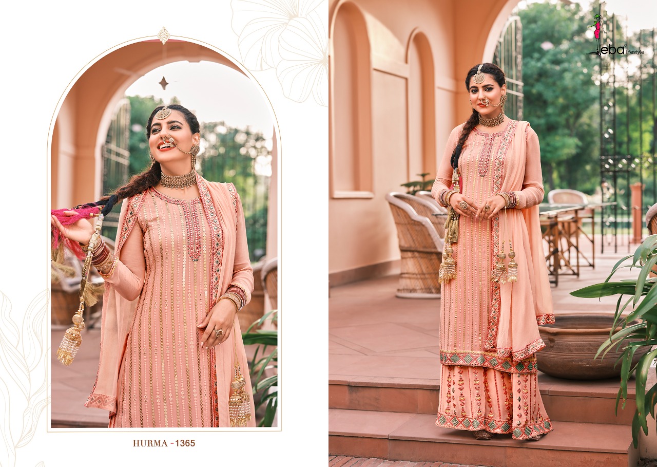 Eba Hurma Vol 37 Faux Georgette Heavy Salwar Kameez For Wedding  Catalog