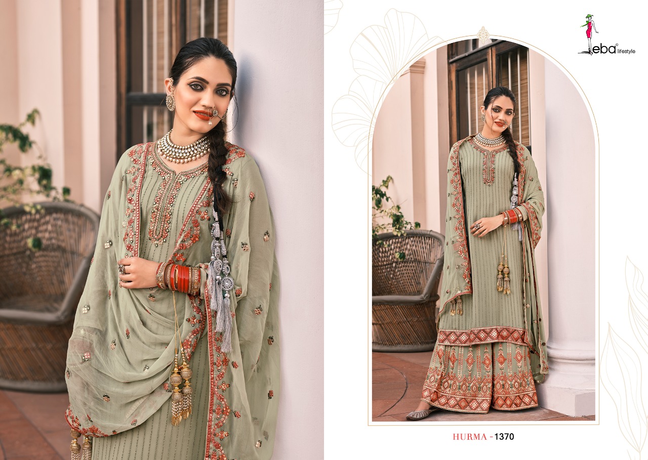 Eba Hurma Vol 37 Faux Georgette Heavy Salwar Kameez For Wedding  Catalog