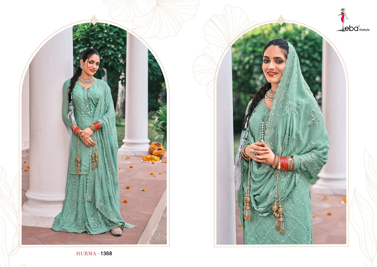 Eba Hurma Vol 37 Faux Georgette Heavy Salwar Kameez For Wedding  Catalog