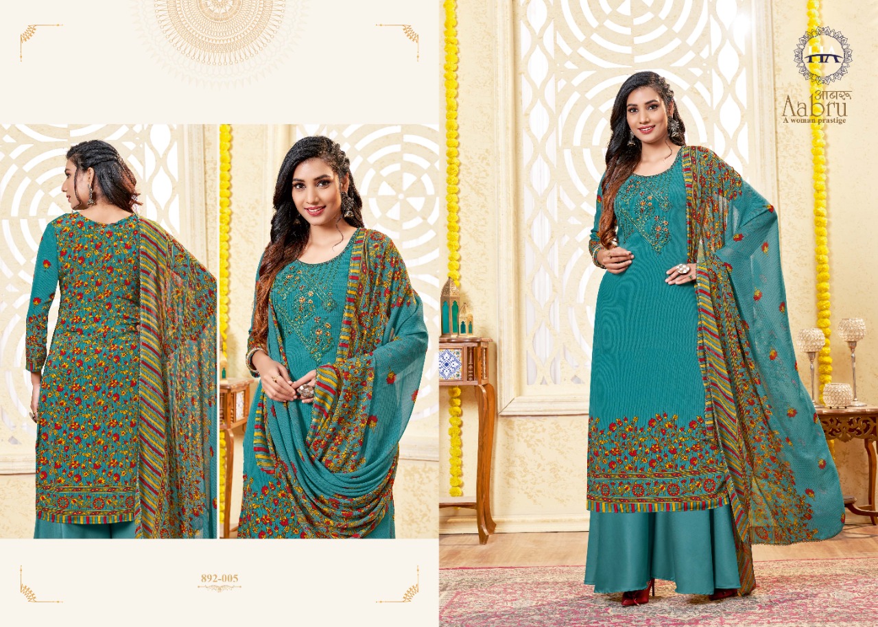 Harshit Aabru Vol 2 Crep Digital Designer Dress Materials Catalog
