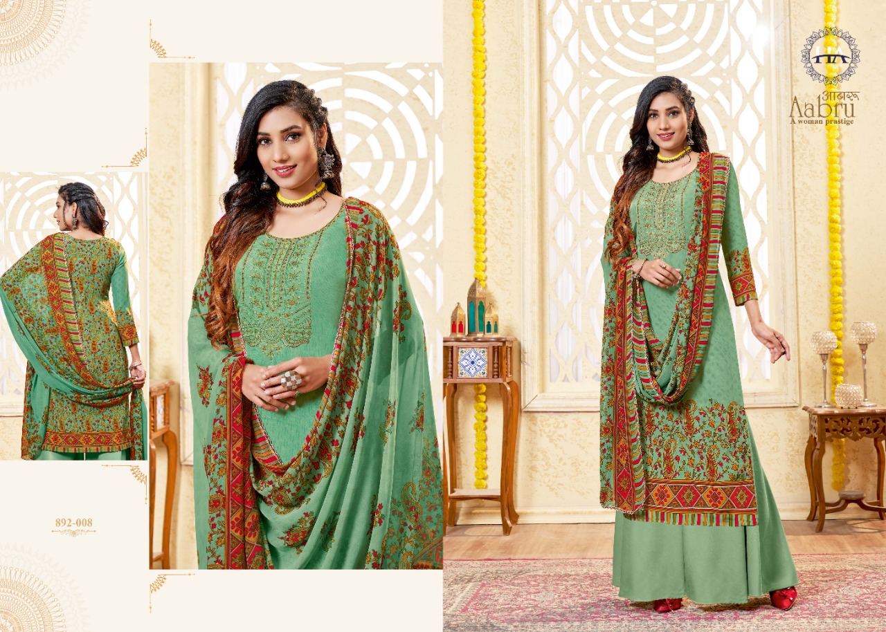 Harshit Aabru Vol 2 Crep Digital Designer Dress Materials Catalog