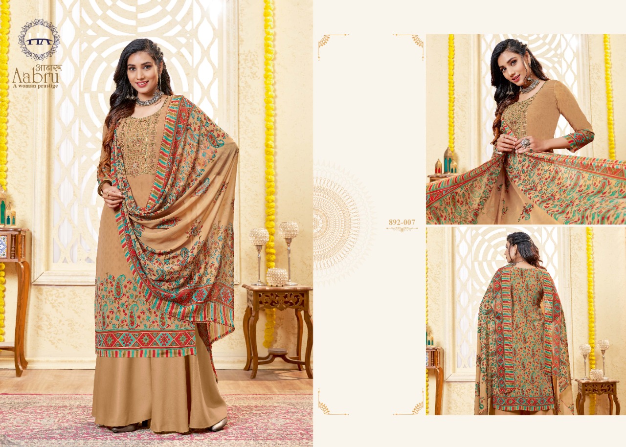 Harshit Aabru Vol 2 Crep Digital Designer Dress Materials Catalog