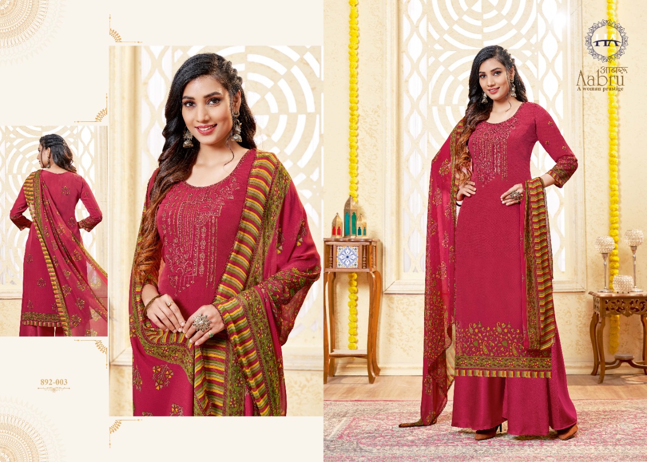 Harshit Aabru Vol 2 Crep Digital Designer Dress Materials Catalog