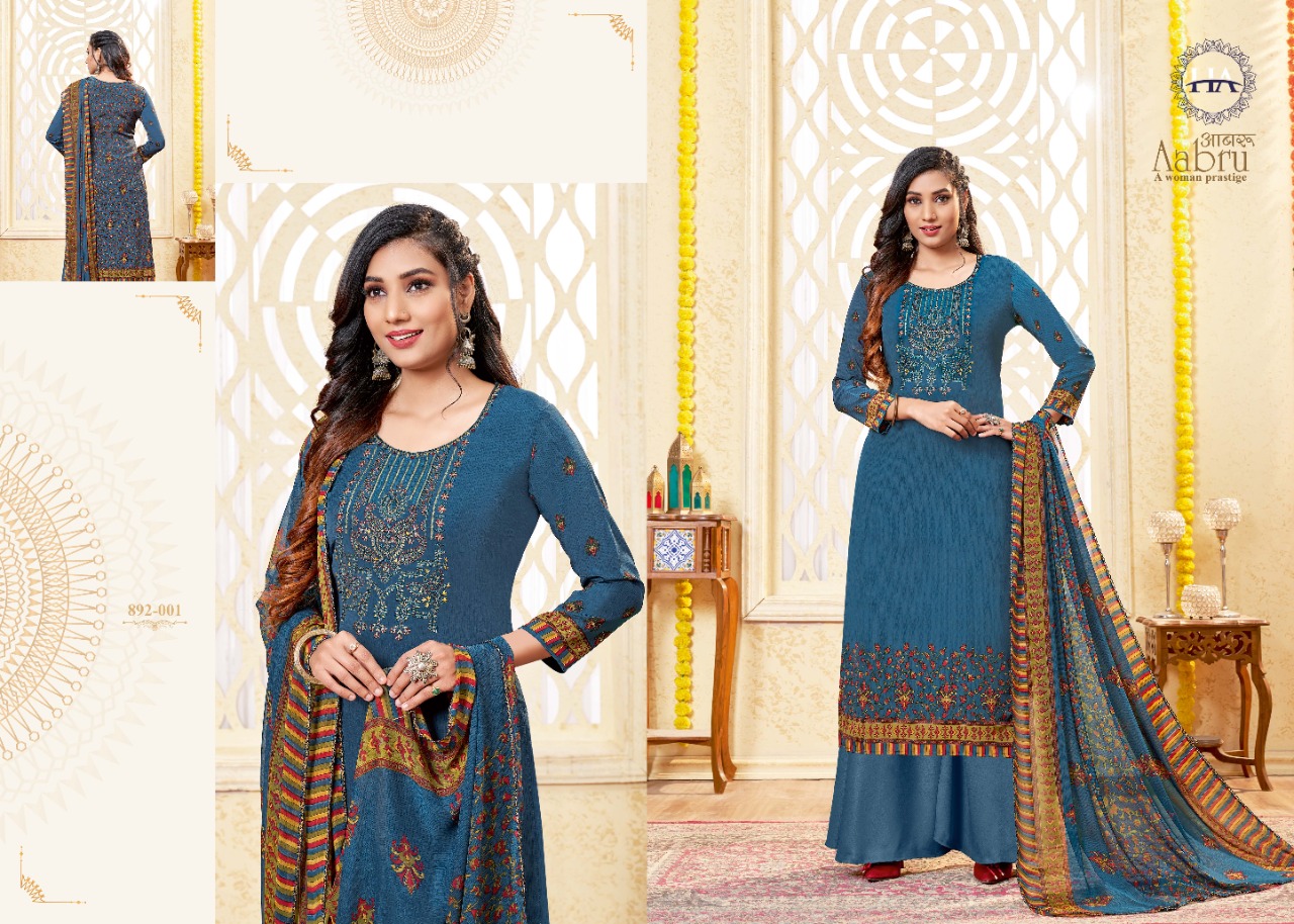 Harshit Aabru Vol 2 Crep Digital Designer Dress Materials Catalog