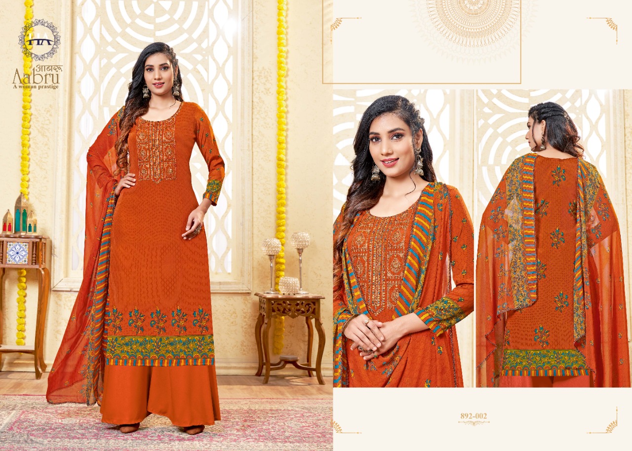 Harshit Aabru Vol 2 Crep Digital Designer Dress Materials Catalog