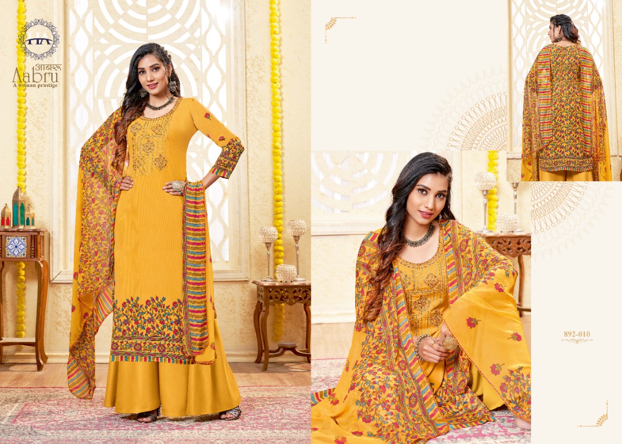 Harshit Aabru Vol 2 Crep Digital Designer Dress Materials Catalog