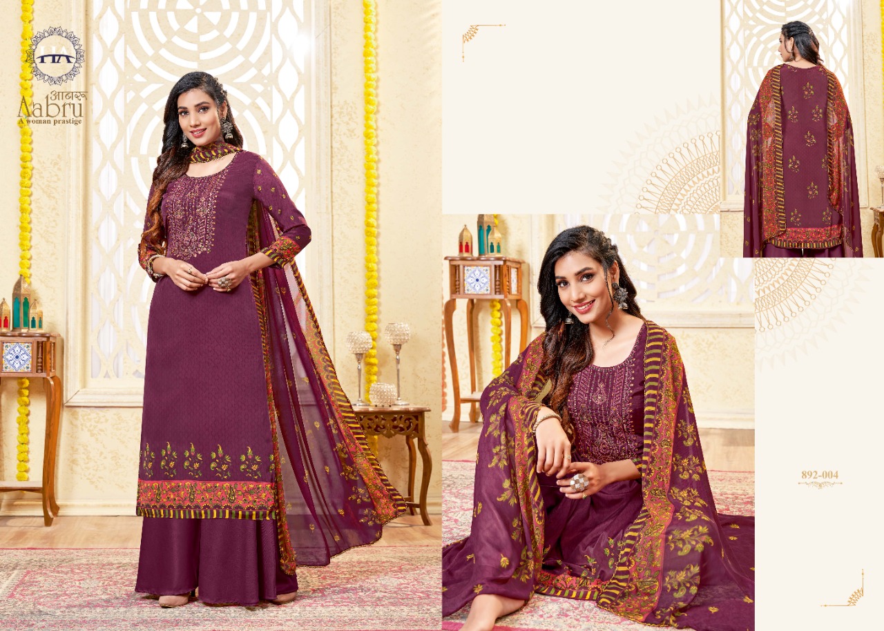 Harshit Aabru Vol 2 Crep Digital Designer Dress Materials Catalog