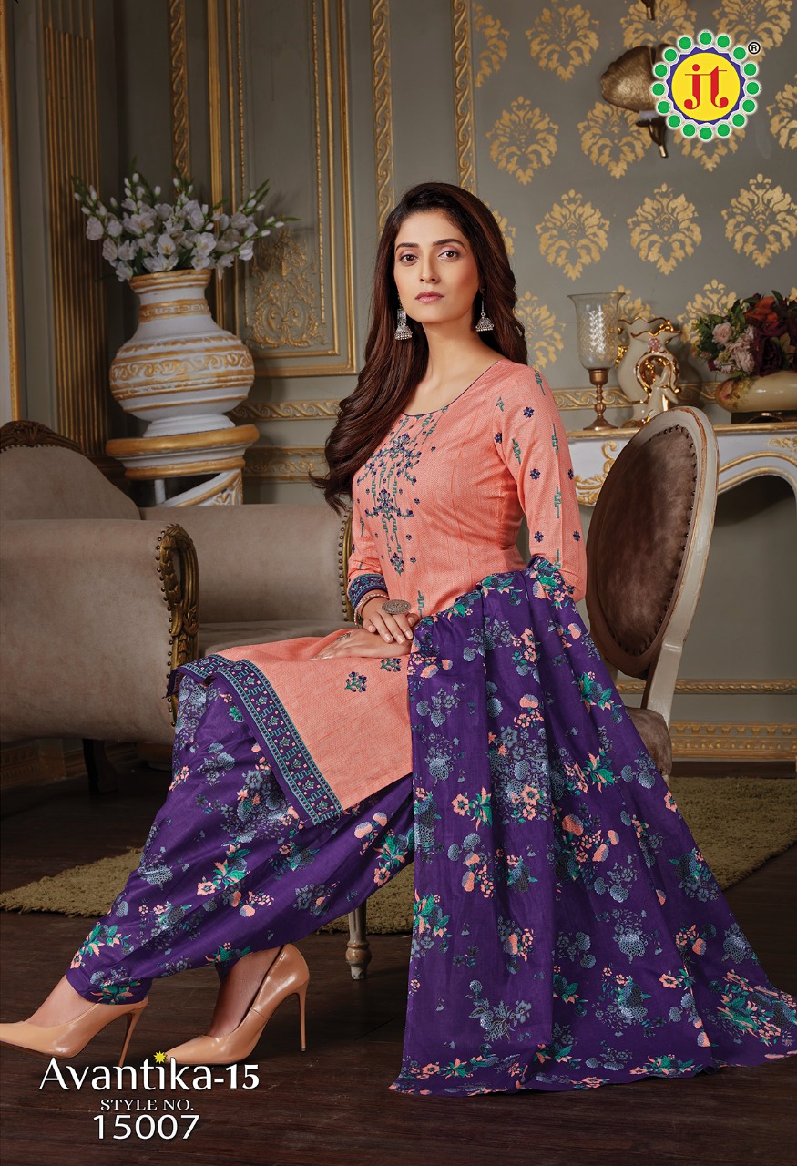 Jt Avantika Vol  15 Printed Cotton Dress Material Catalog