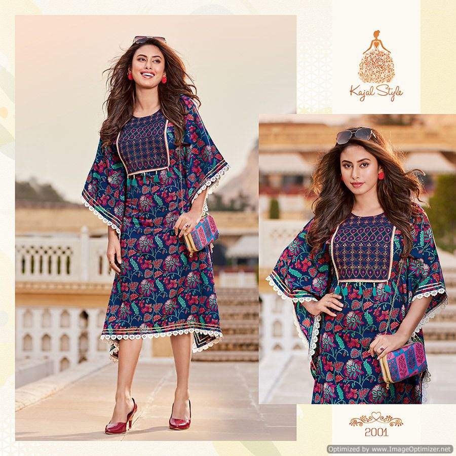Kajal Style Cocktail Vol  2 Fancy Wear Kaftan Kurti Catalog Buy  Wholesale Kaftan  Catalog