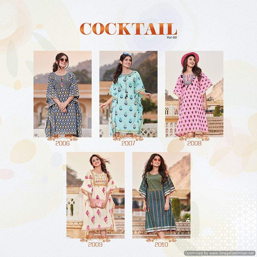 Kajal Style Cocktail Vol  2 Fancy Wear Kaftan Kurti Catalog Buy  Wholesale Kaftan  Catalog
