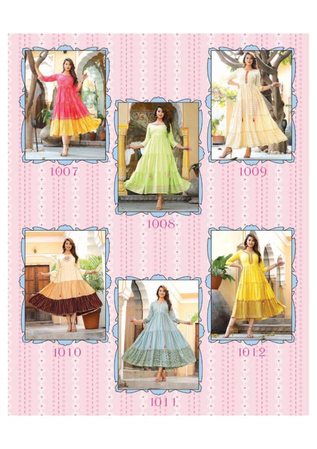 Diya Trends Groom Vol  1 Fancy Rayon Designer  Long Anarkali Kurti Catalog