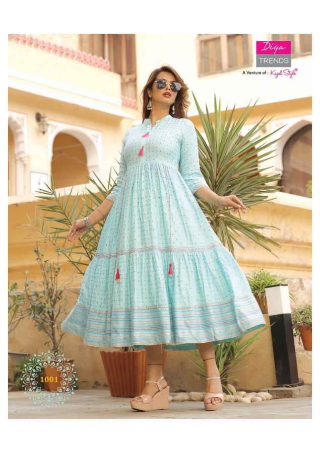 Buy Banwery Flora Rayon Fancy Long Anarkali Kurtis Collection