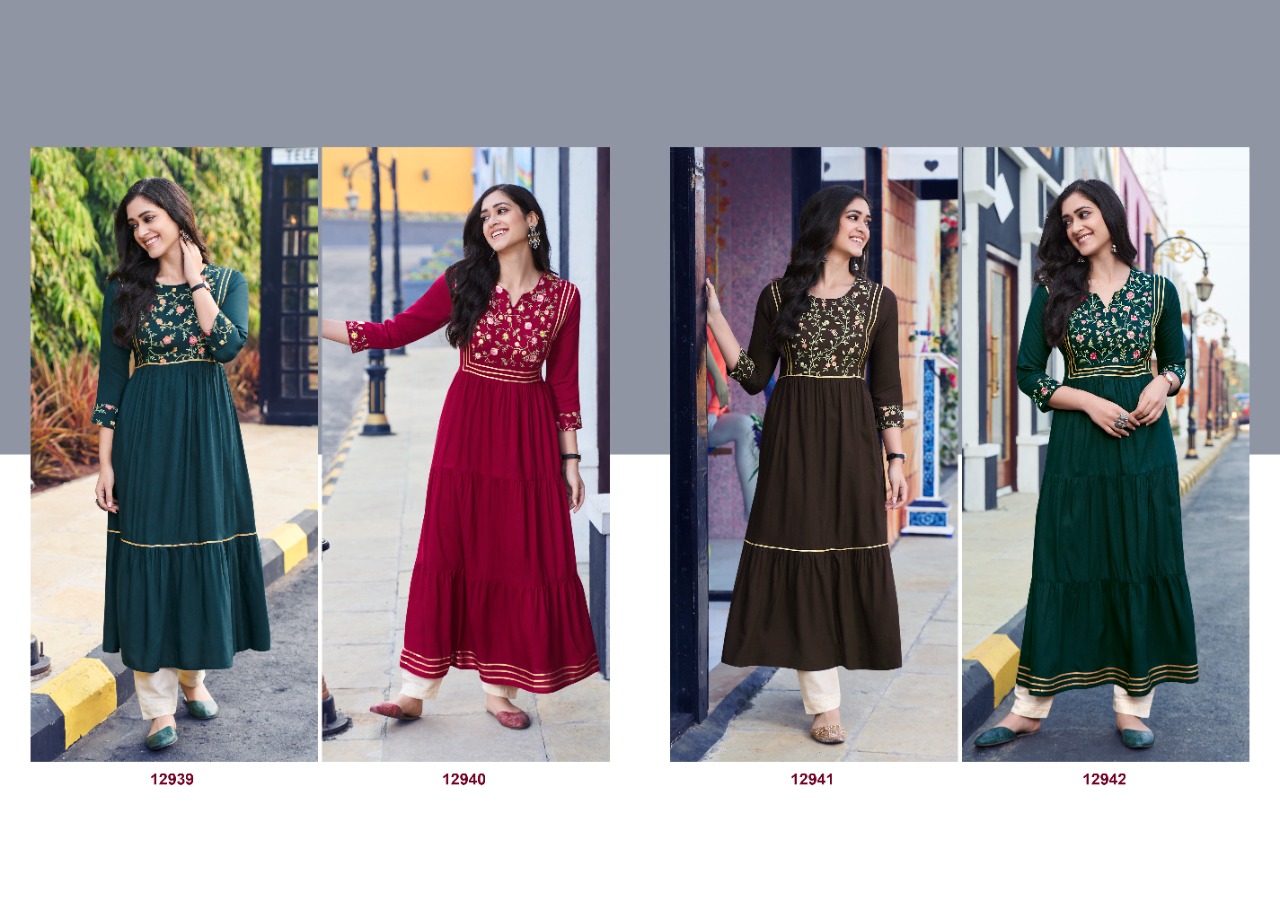 Kalaroop Zoya Ethnic Wear Fnacy  Embroidery Kurti  Catalog