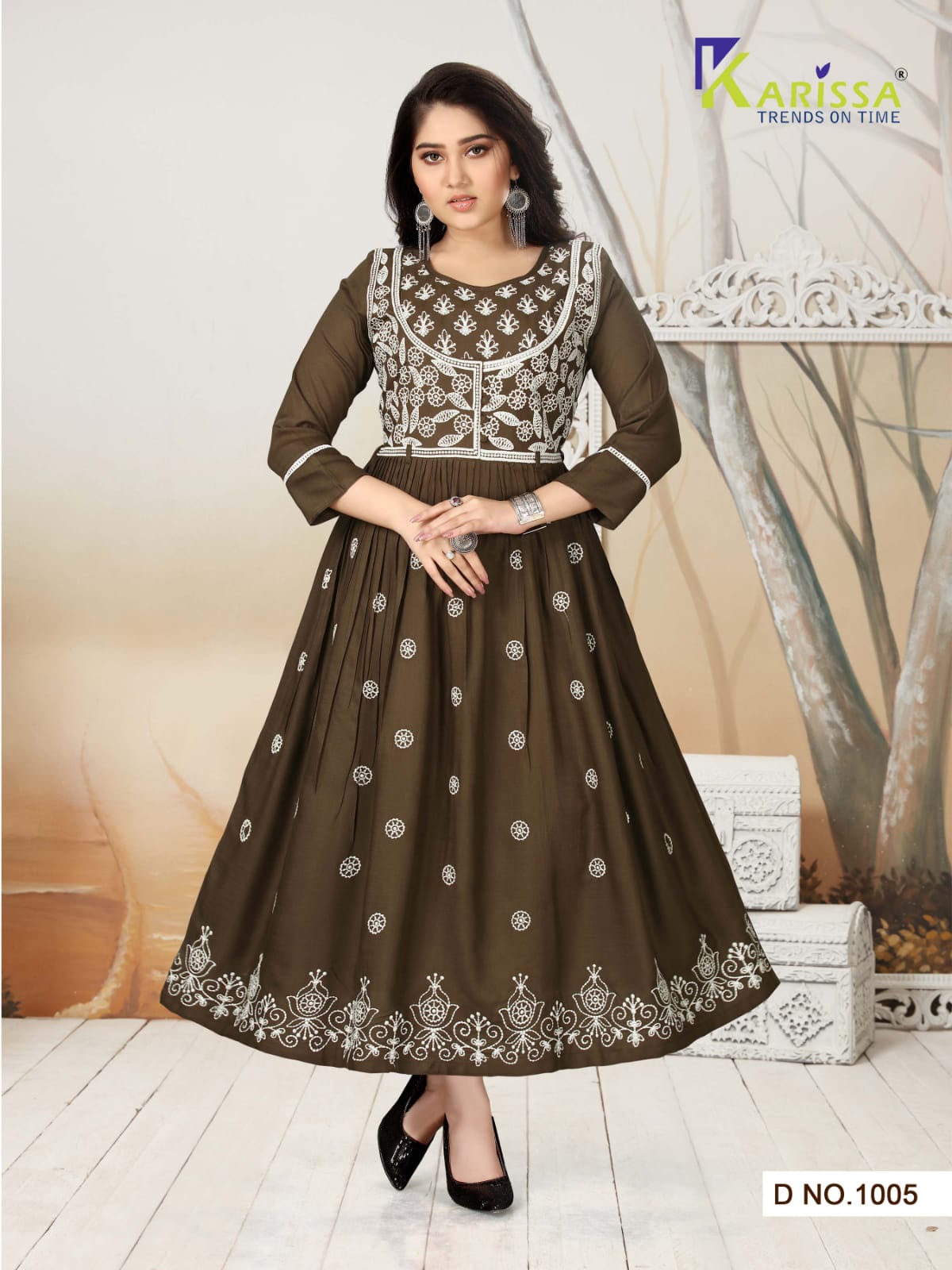 Karissa Rutwa Fancy Wear Long Anarkali Kurti Catalog