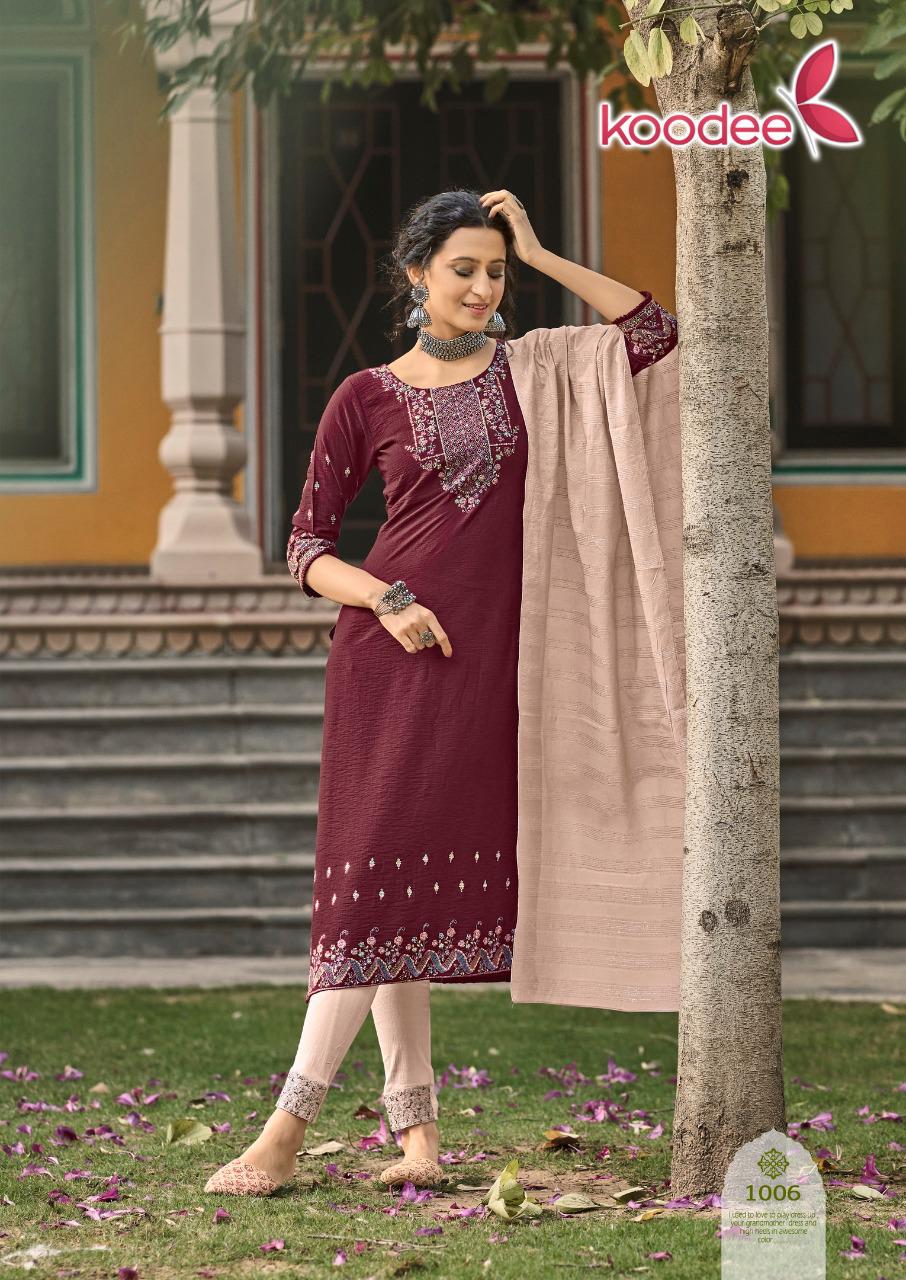 Koodee Riza  Vol 1 Beautiful Embroidery Ethnic Ready Made Kurti Bottom With Duptta Catalog