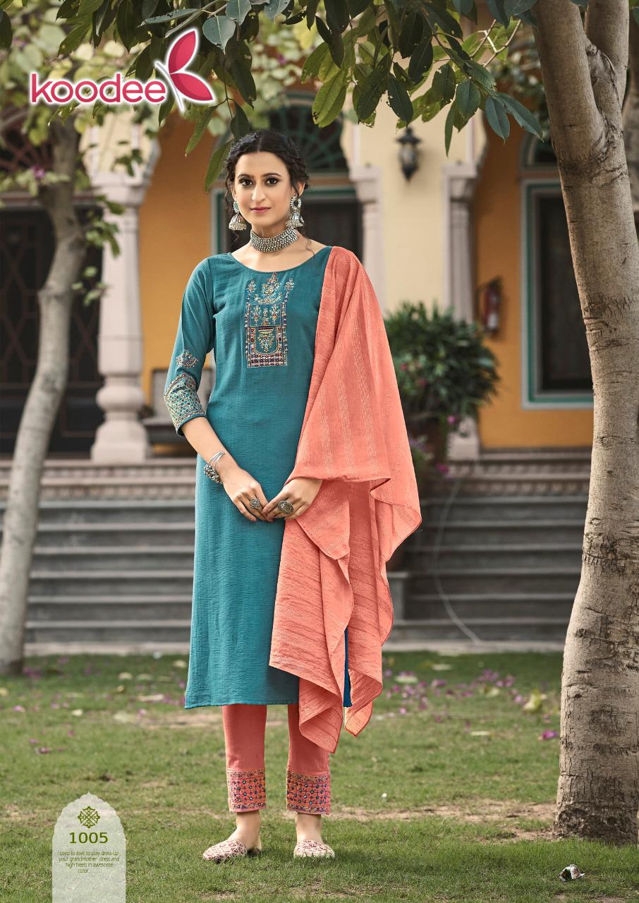 Koodee Riza  Vol 1 Beautiful Embroidery Ethnic Ready Made Kurti Bottom With Duptta Catalog