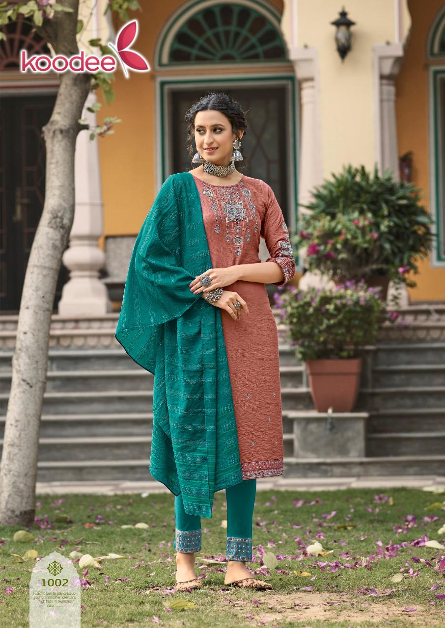 Koodee Riza  Vol 1 Beautiful Embroidery Ethnic Ready Made Kurti Bottom With Duptta Catalog