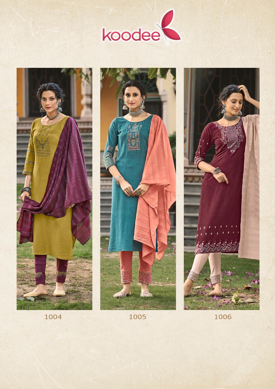 Koodee Riza  Vol 1 Beautiful Embroidery Ethnic Ready Made Kurti Bottom With Duptta Catalog