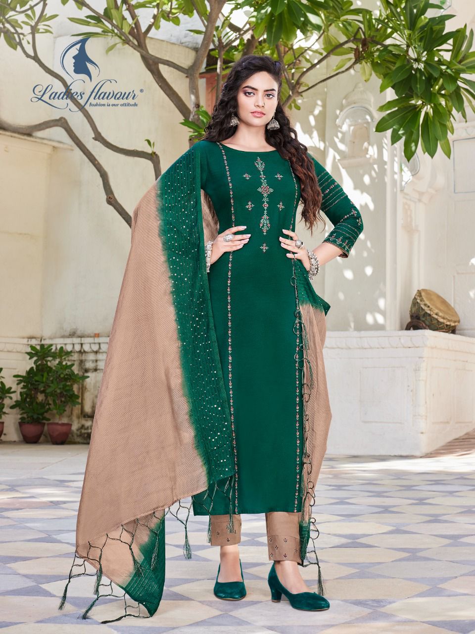 Ladies Flavour Pavitra Heavy Rayon Ready Made  Kurti Bottom  With Duptta  Catalog