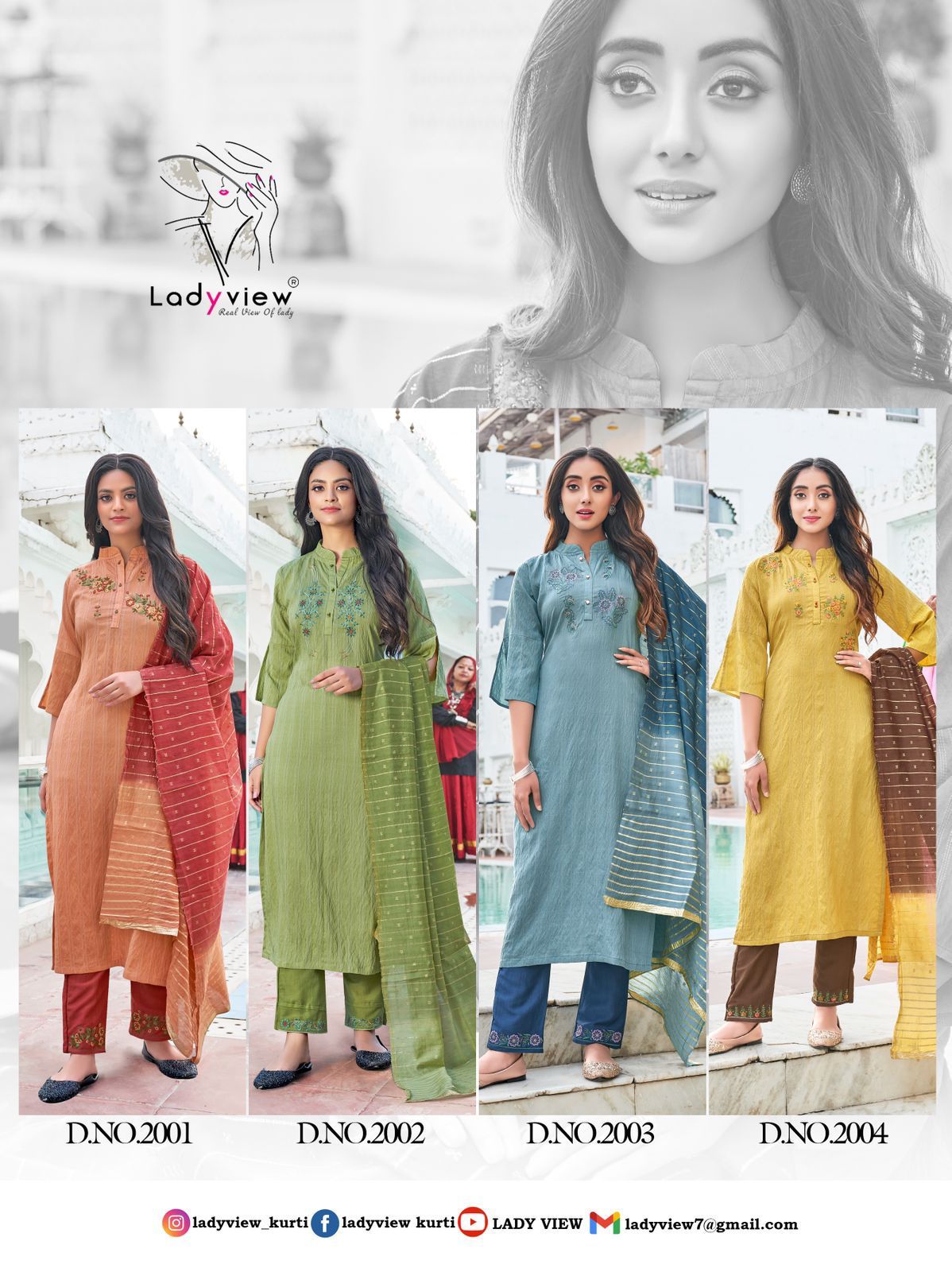 Ladyview Sundra Vol 2 Designer Embroidery Readymade  Top Bottom With Duptta Catalog