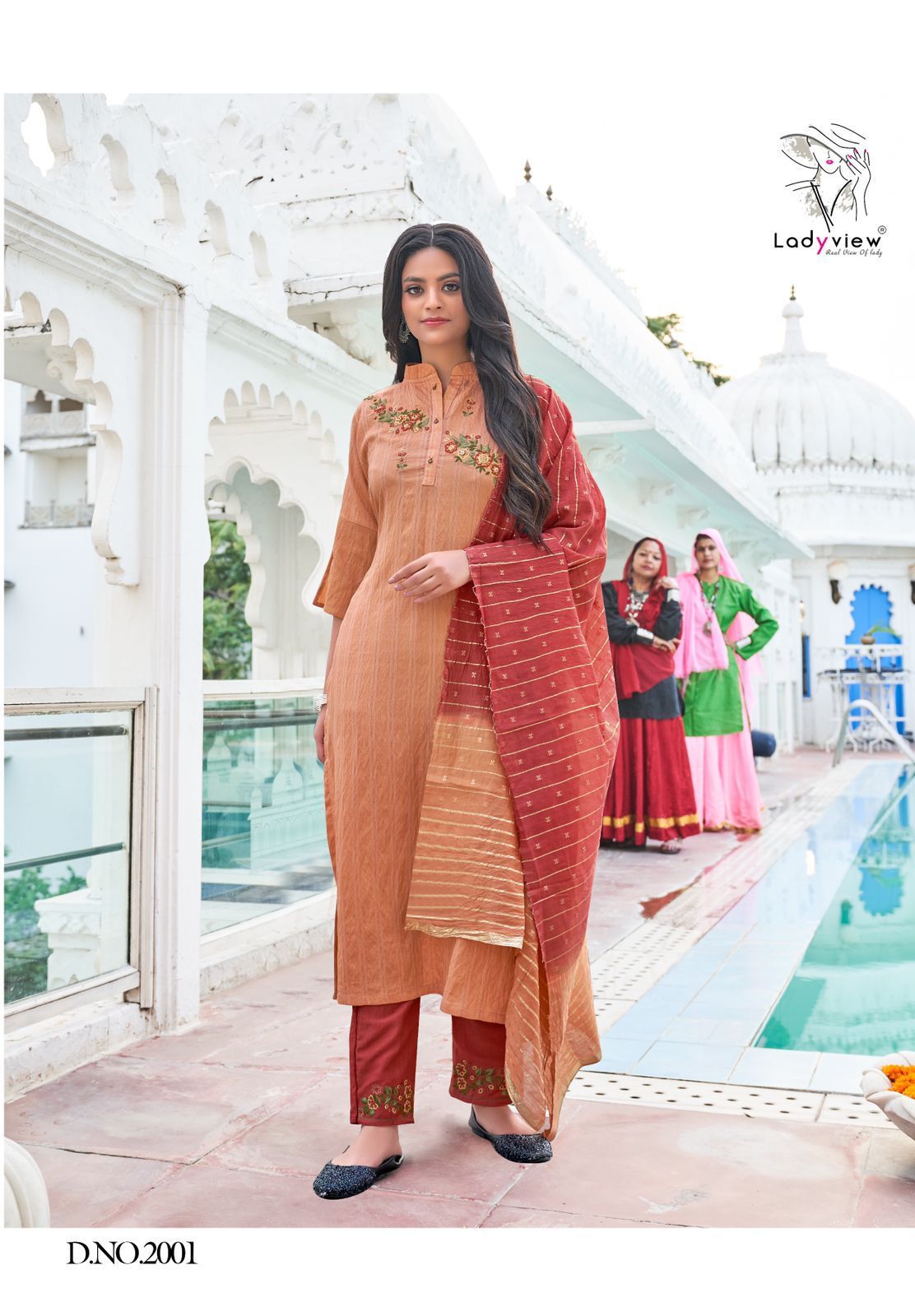 Ladyview Sundra Vol 2 Designer Embroidery Readymade  Top Bottom With Duptta Catalog