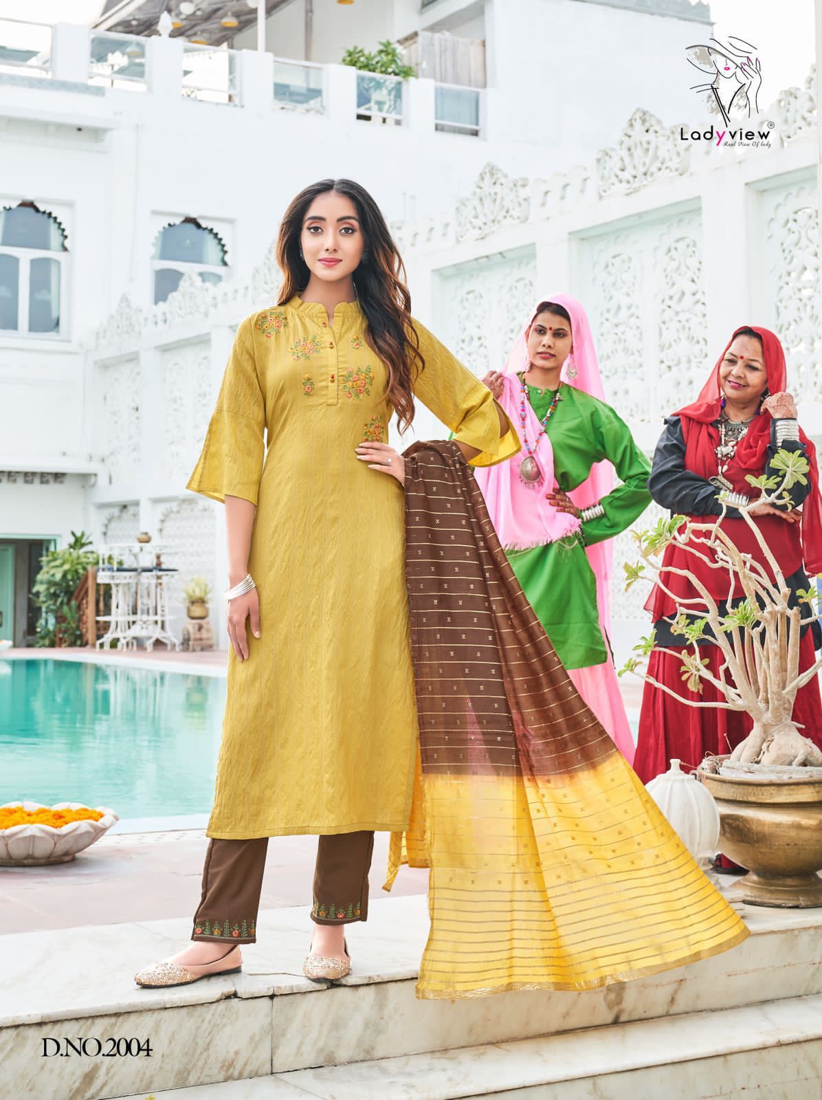 Ladyview Sundra Vol 2 Designer Embroidery Readymade  Top Bottom With Duptta Catalog
