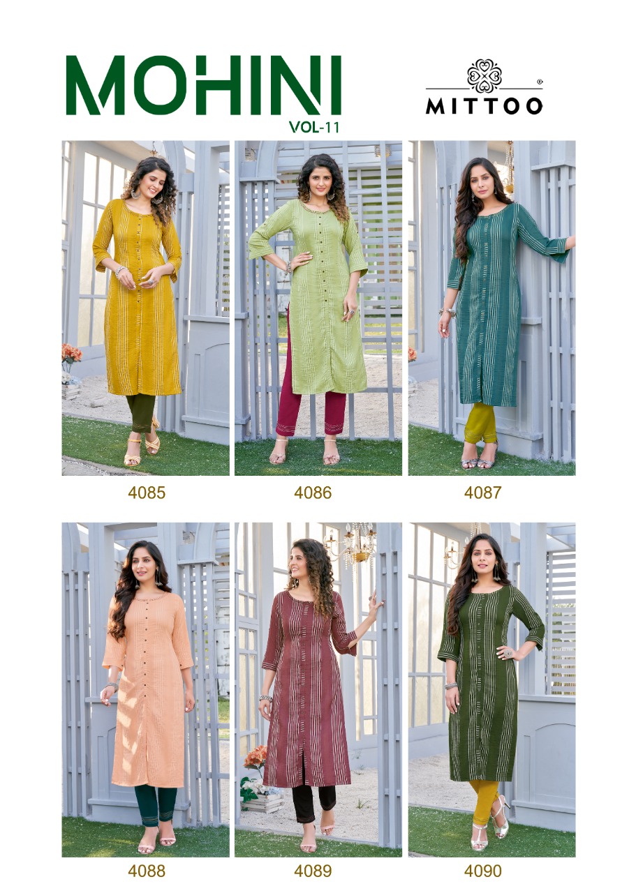Mittoo Mohini Vol  11 Fancy Rayon Casual Online Shopping  Kurti With Bottom Collection