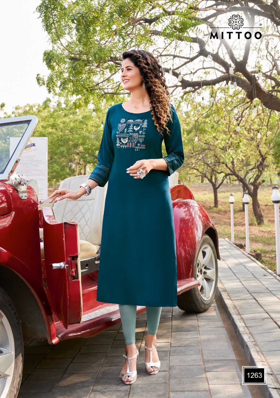 Mittoo Palak Vol 30 Heavy Rayon  Straight Cut Exclusive Kurtis Catalog