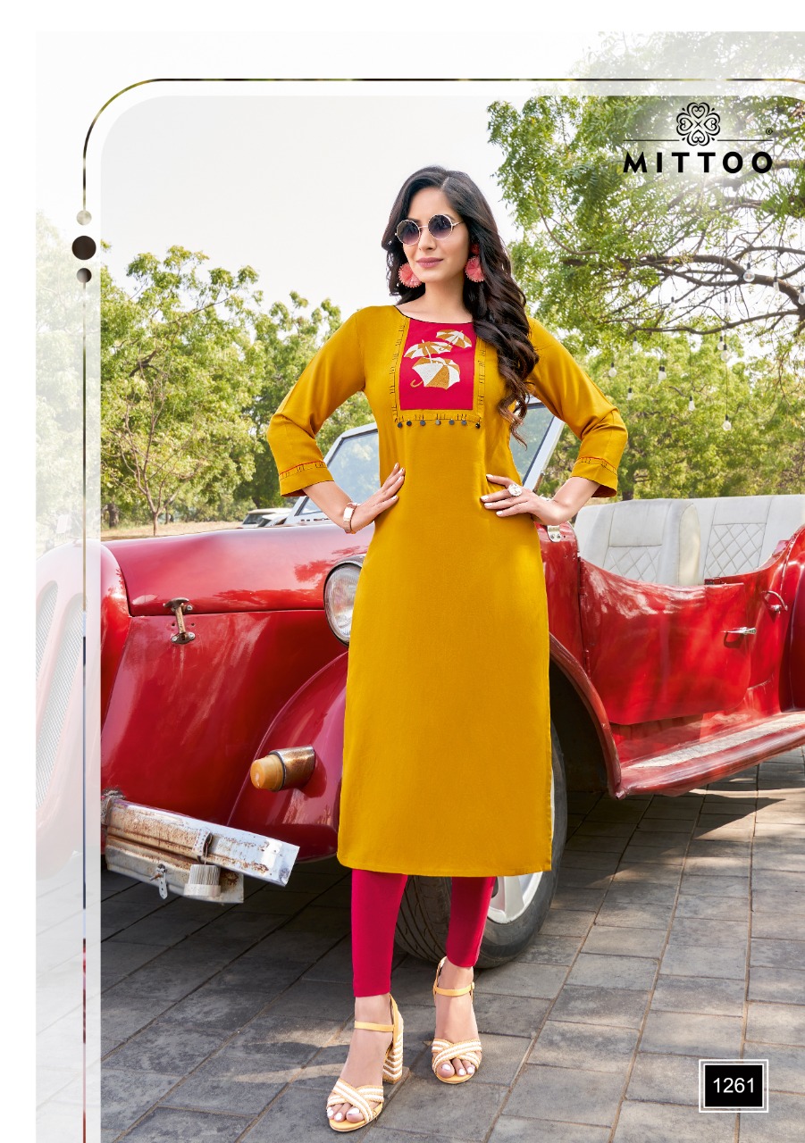 Mittoo Palak Vol 30 Heavy Rayon  Straight Cut Exclusive Kurtis Catalog