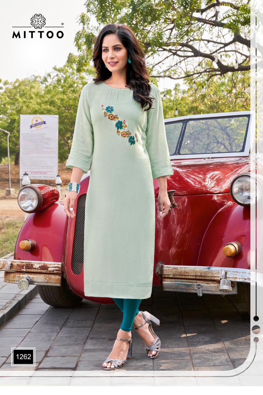 Mittoo Palak Vol 30 Heavy Rayon  Straight Cut Exclusive Kurtis Catalog