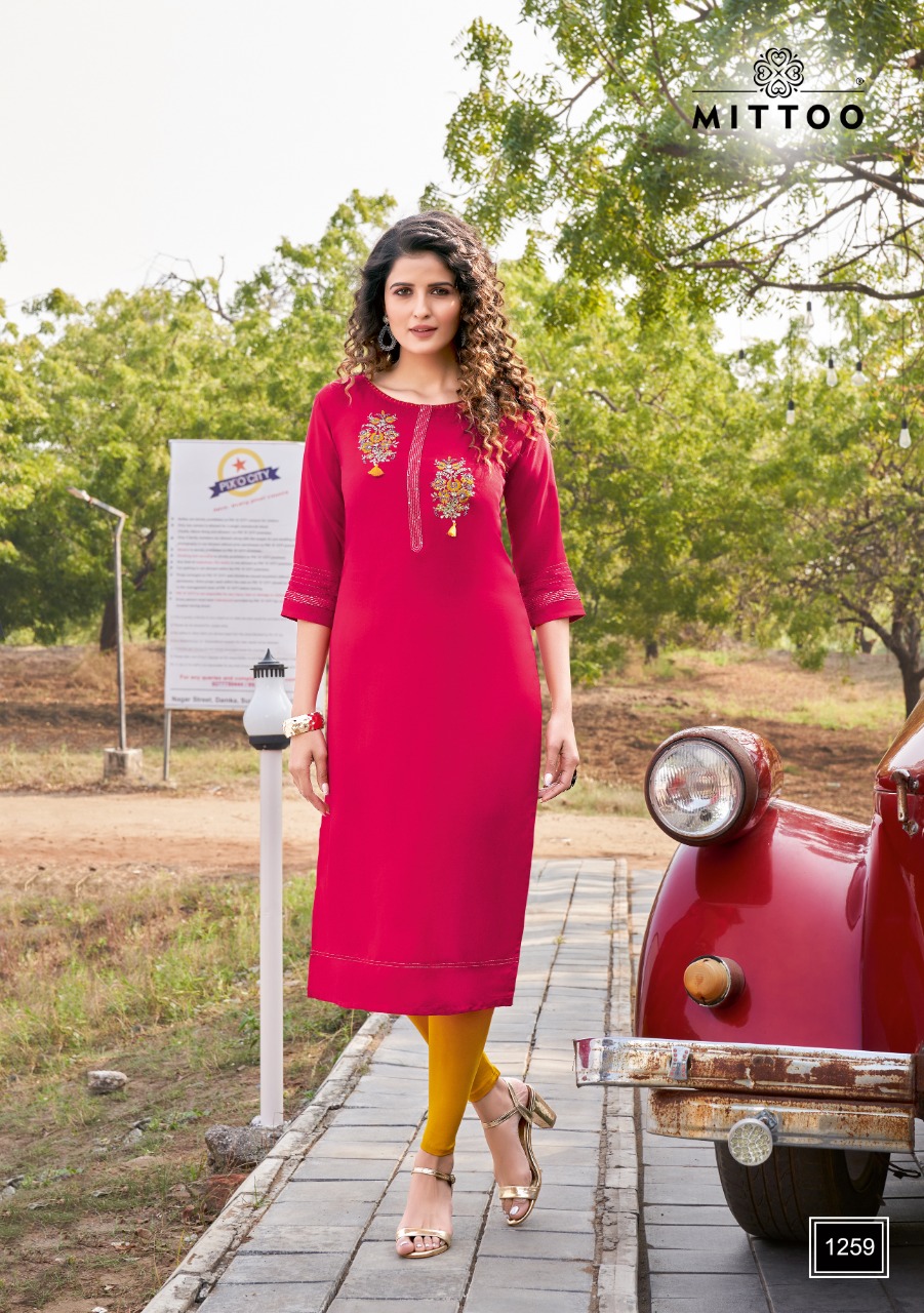 Mittoo Palak Vol 30 Heavy Rayon  Straight Cut Exclusive Kurtis Catalog