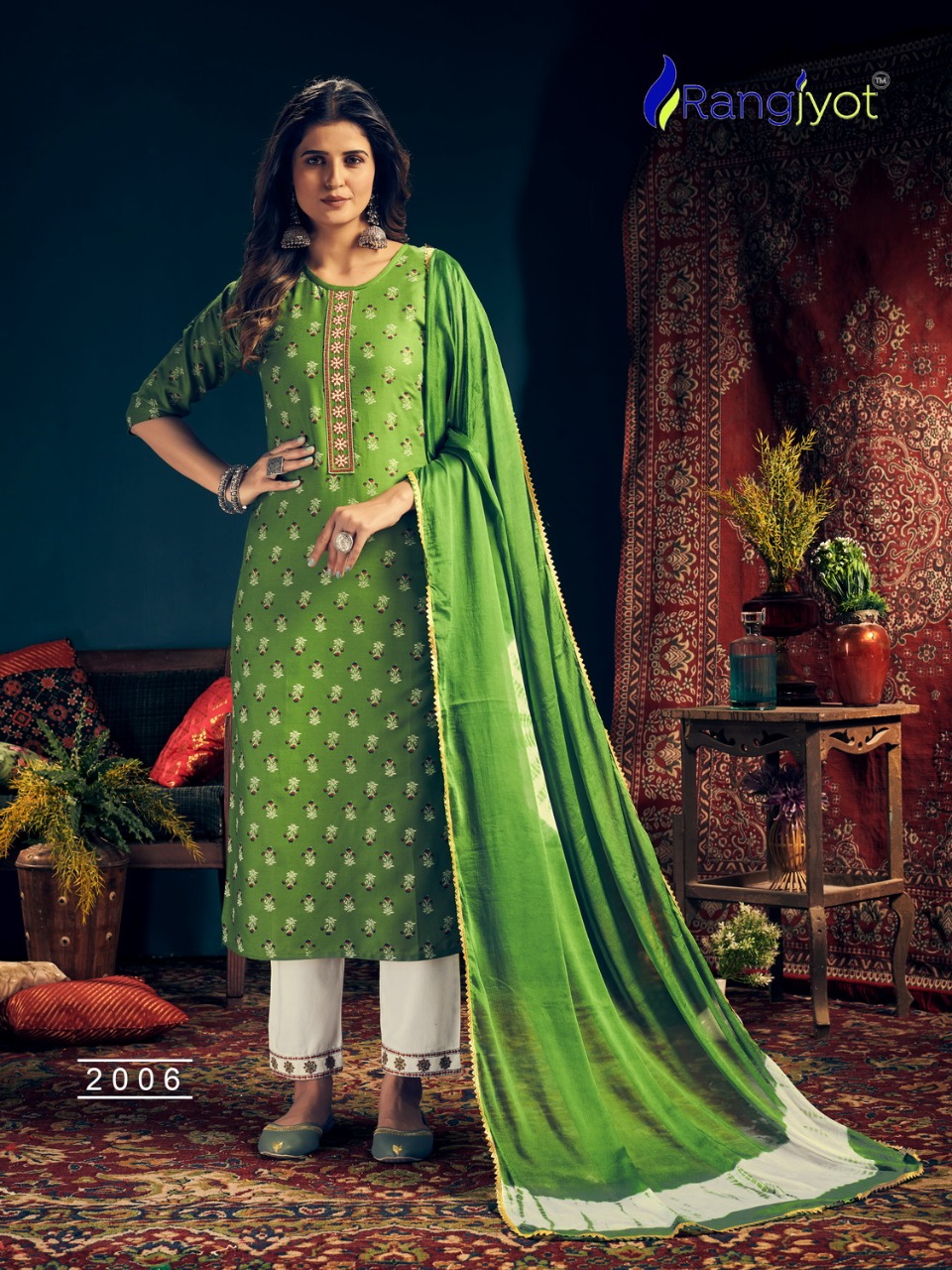 Rangjyot Rangmaya Vol  2 Rayon Fancy Ethnic Wear Readymade Lkurti Bottom With Duptta Catalog