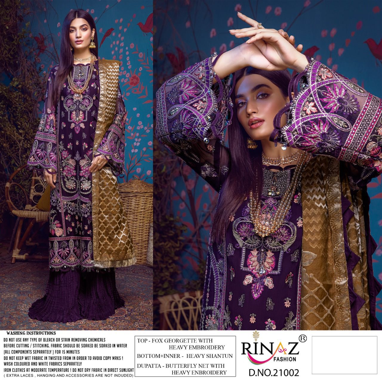 Rinaz Adan Libas Vol 12 Georgette Wear Pakistani Salwar Suits Catalog