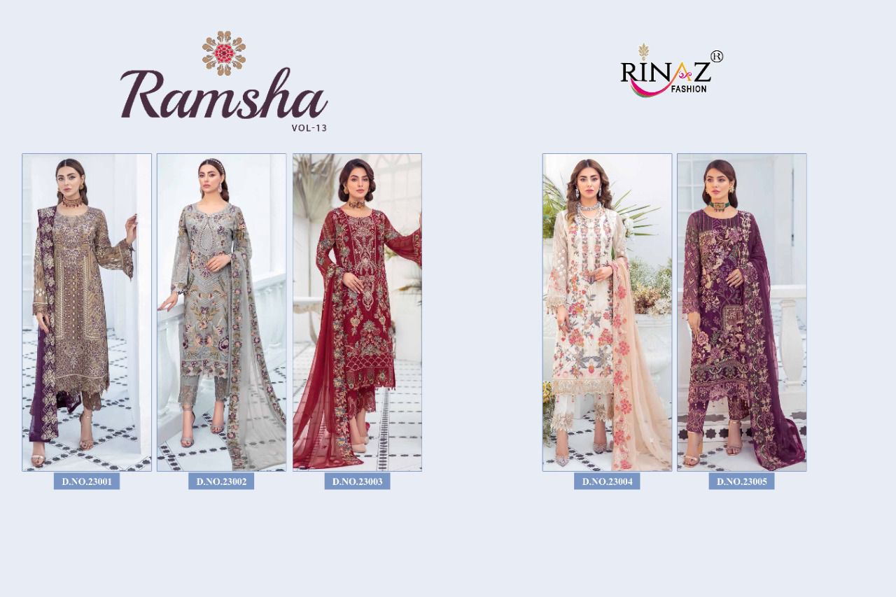 Rinaz Ramsha Vol 13 Georgette Wear Pakistani Salwar Kameez Catalog