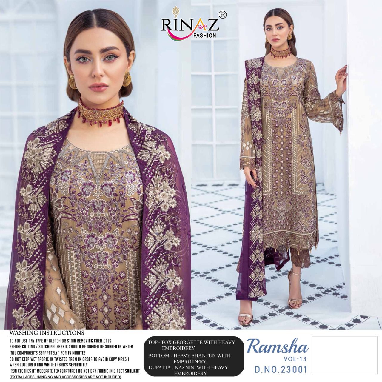 Rinaz Ramsha Vol 13 Georgette Wear Pakistani Salwar Kameez Catalog