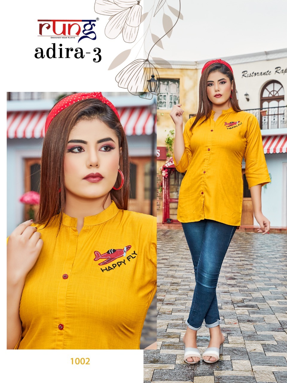 Rung Adira  Vol 3 Fancy Rayon Embroidery Top Catalog