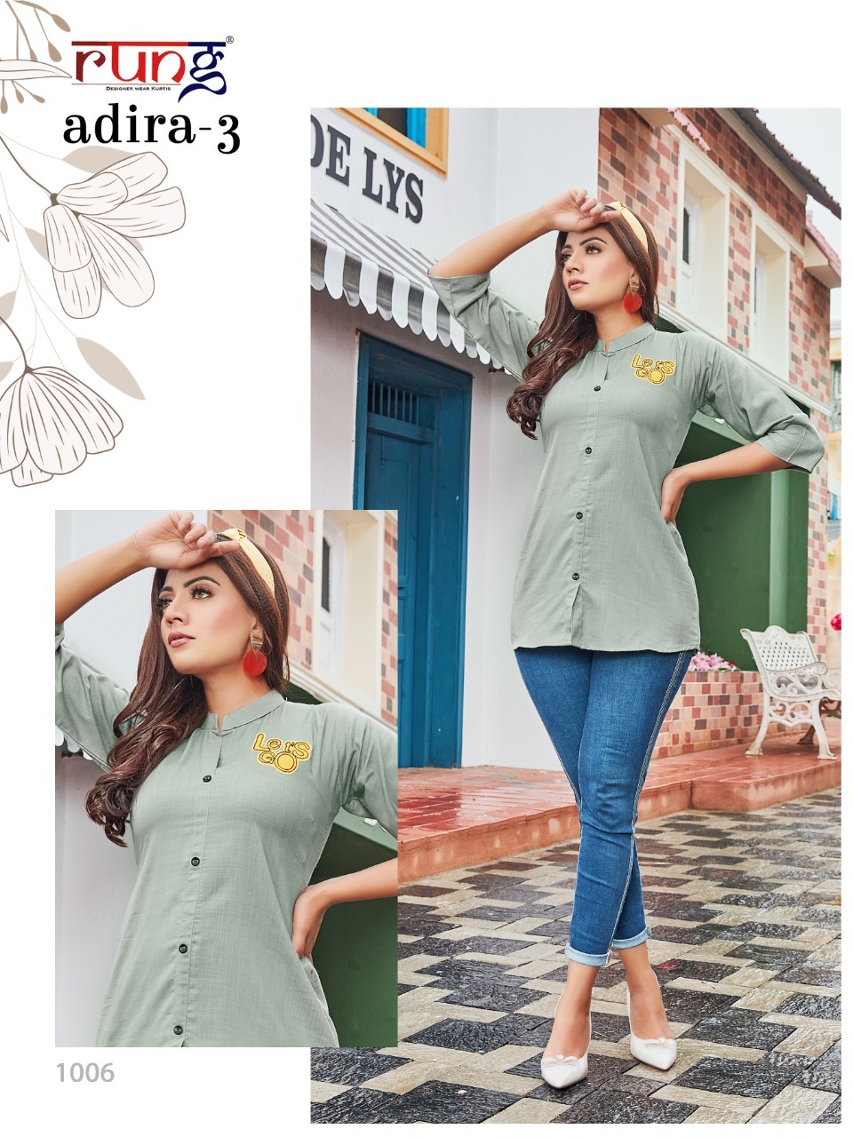 Rung Adira  Vol 3 Fancy Rayon Embroidery Top Catalog