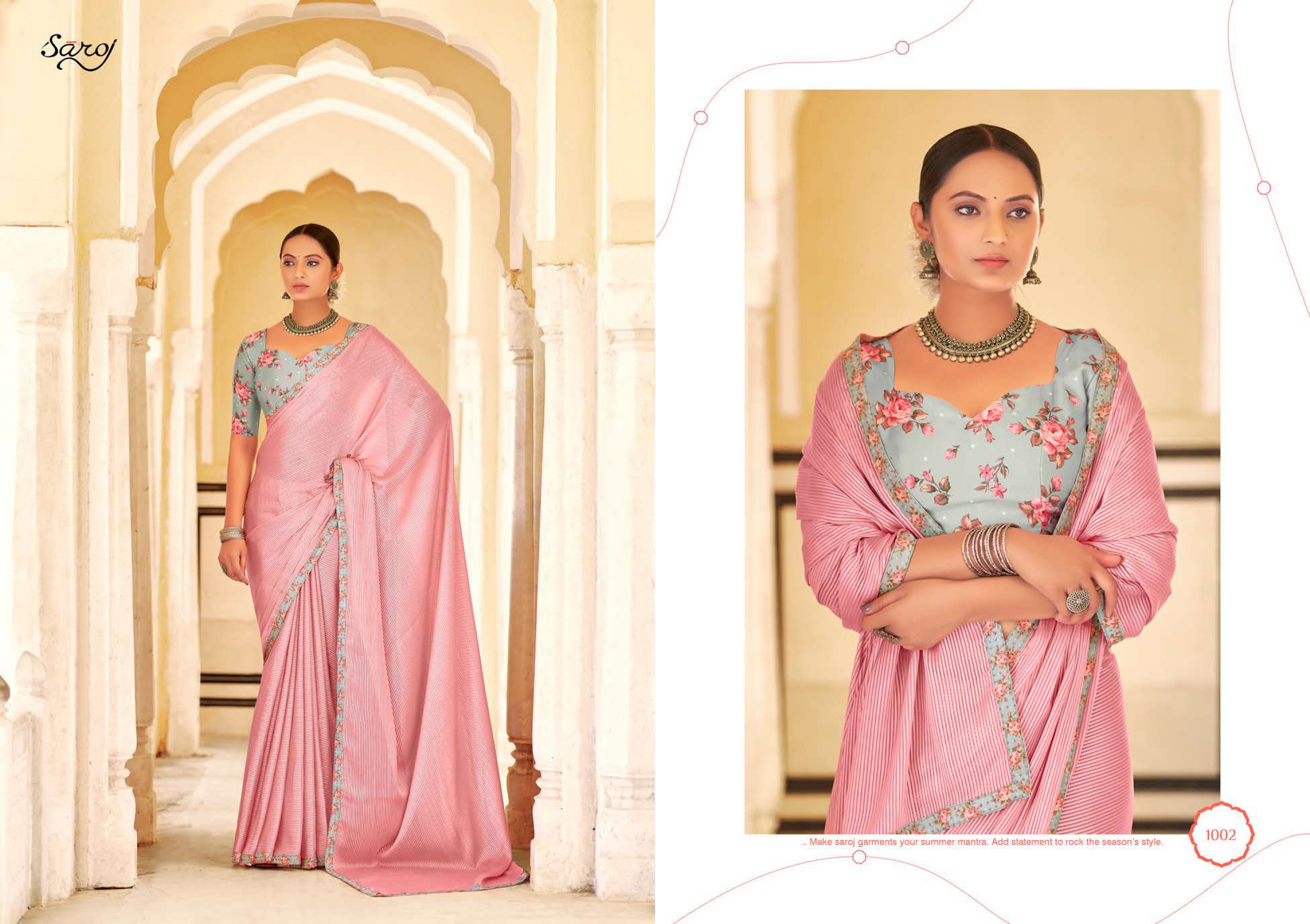 Saroj Allisha Fancy Wear Georgette Saree Catalog